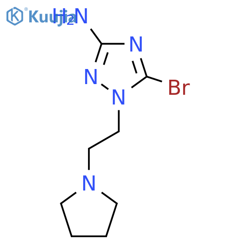 5-bromo-1-2-(pyrrolidin-1-yl)ethyl-1H-1,2,4-triazol-3-amine structure