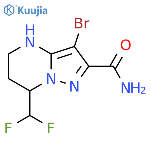 3-bromo-7-(difluoromethyl)-4H,5H,6H,7H-pyrazolo1,5-apyrimidine-2-carboxamide structure