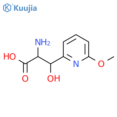 2-amino-3-hydroxy-3-(6-methoxypyridin-2-yl)propanoic acid structure