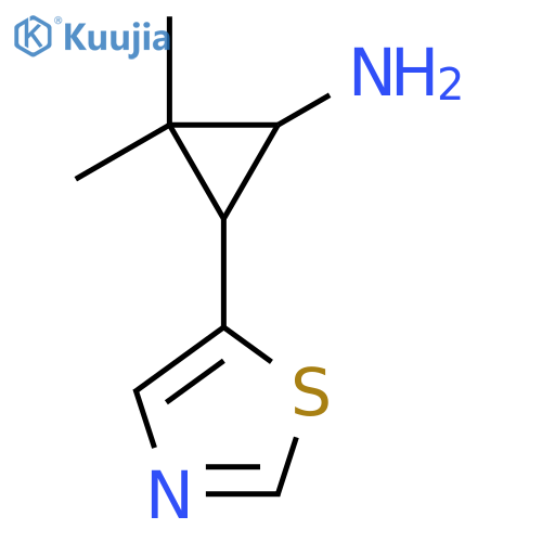 2,2-dimethyl-3-(1,3-thiazol-5-yl)cyclopropan-1-amine structure