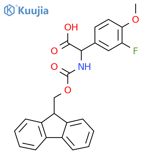 2-({[(9H-fluoren-9-yl)methoxy]carbonyl}amino)-2-(3-fluoro-4-methoxyphenyl)acetic acid structure