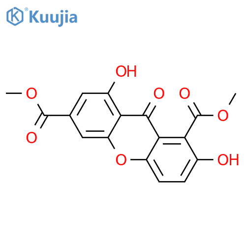 2,8-Dihydroxyxanthone-1,6-dicarboxylic acid; Di-Me ester structure