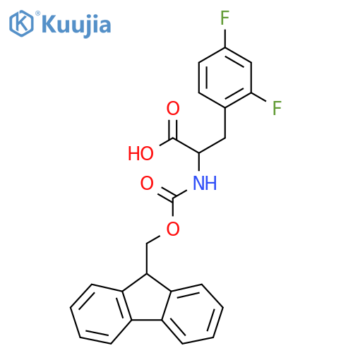 3-(2,4-difluorophenyl)-2-({(9H-fluoren-9-yl)methoxycarbonyl}amino)propanoic acid structure
