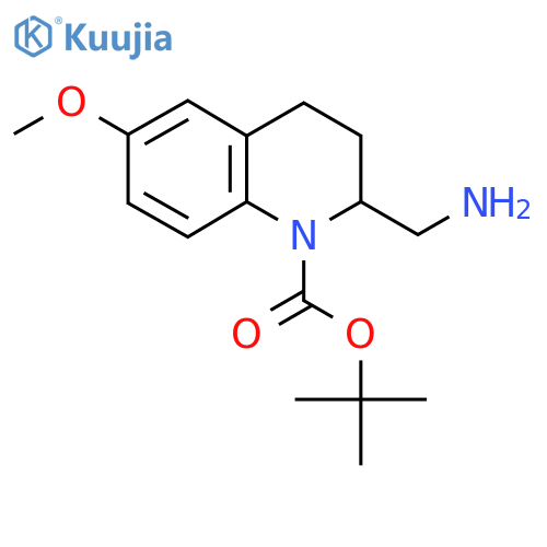 tert-Butyl 2-(aminomethyl)-6-methoxy-1,2,3,4-tetrahydroquinoline-1-carboxylate structure