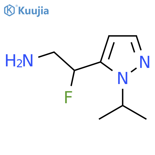 2-fluoro-2-1-(propan-2-yl)-1H-pyrazol-5-ylethan-1-amine structure