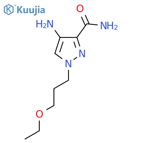 4-amino-1-(3-ethoxypropyl)-1H-pyrazole-3-carboxamide structure