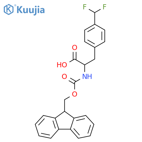 3-4-(difluoromethyl)phenyl-2-({(9H-fluoren-9-yl)methoxycarbonyl}amino)propanoic acid structure