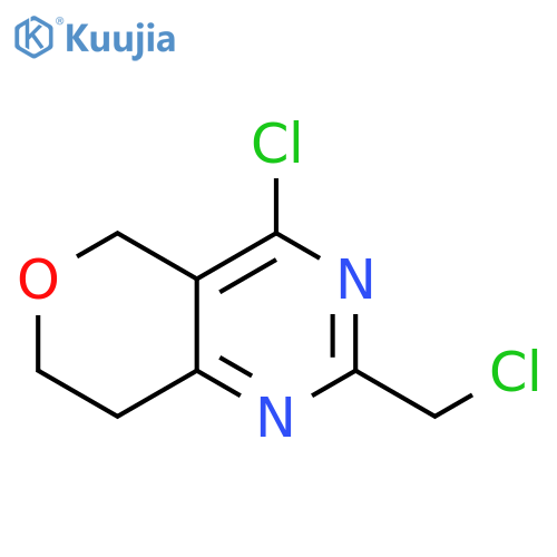 4-chloro-2-(chloromethyl)-5H,7H,8H-pyrano[4,3-d]pyrimidine structure