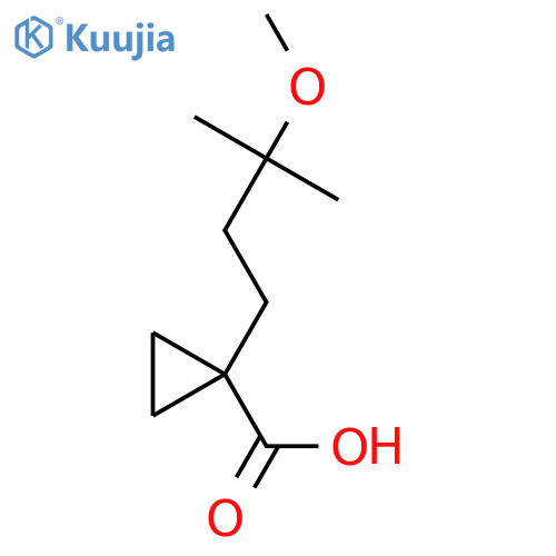 1-(3-methoxy-3-methylbutyl)cyclopropane-1-carboxylic acid structure