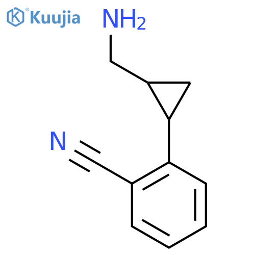 2-2-(aminomethyl)cyclopropylbenzonitrile structure