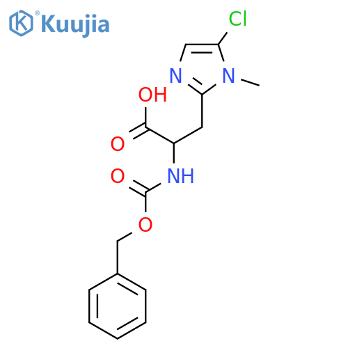 2-{(benzyloxy)carbonylamino}-3-(5-chloro-1-methyl-1H-imidazol-2-yl)propanoic acid structure