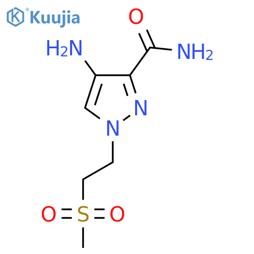 4-amino-1-(2-methanesulfonylethyl)-1H-pyrazole-3-carboxamide structure