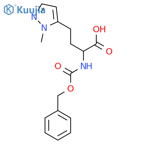 2-{(benzyloxy)carbonylamino}-4-(1-methyl-1H-pyrazol-5-yl)butanoic acid structure