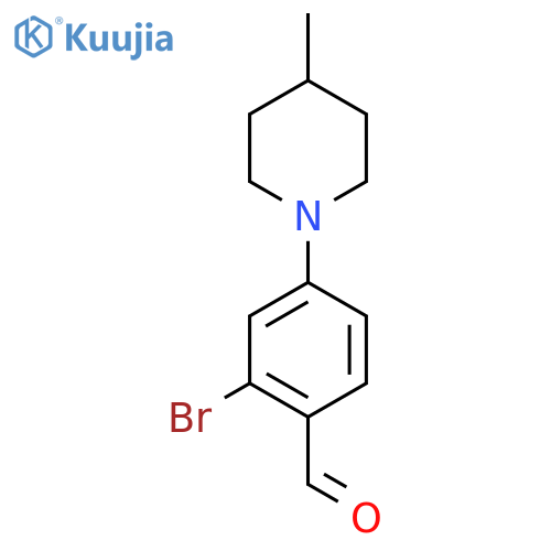 2-Bromo-4-(4-methylpiperidin-1-yl)benzaldehyde structure