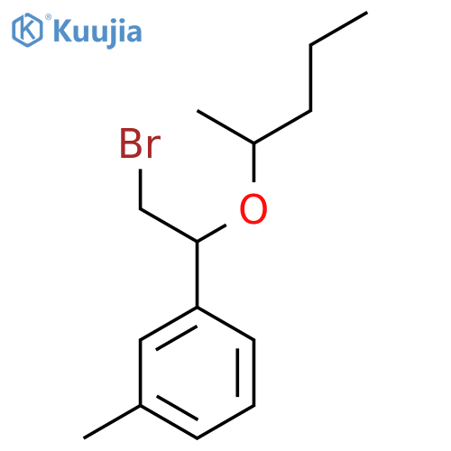 1-2-bromo-1-(pentan-2-yloxy)ethyl-3-methylbenzene structure