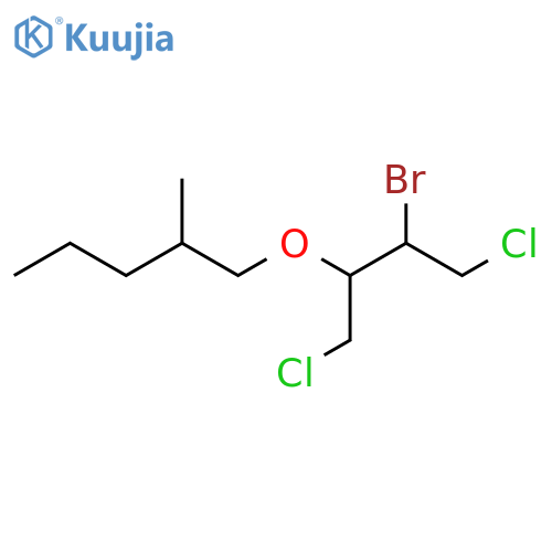 1-(3-bromo-1,4-dichlorobutan-2-yl)oxy-2-methylpentane structure