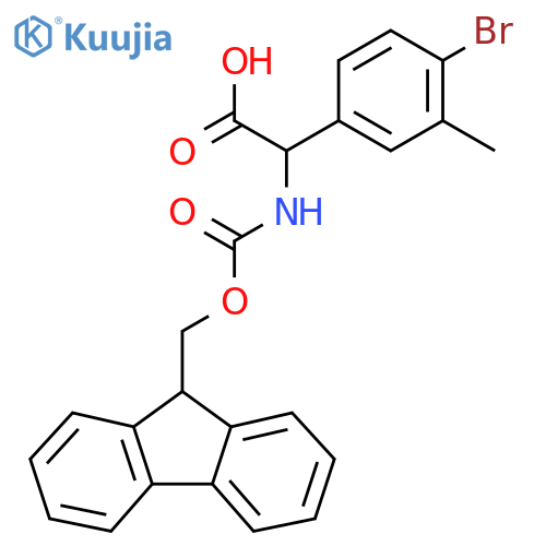 Benzeneacetic acid, 4-bromo-α-[[(9H-fluoren-9-ylmethoxy)carbonyl]amino]-3-methyl- structure