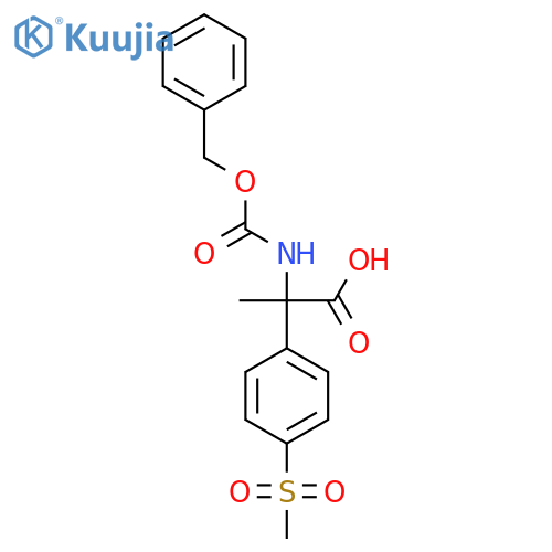 2-{(benzyloxy)carbonylamino}-2-(4-methanesulfonylphenyl)propanoic acid structure