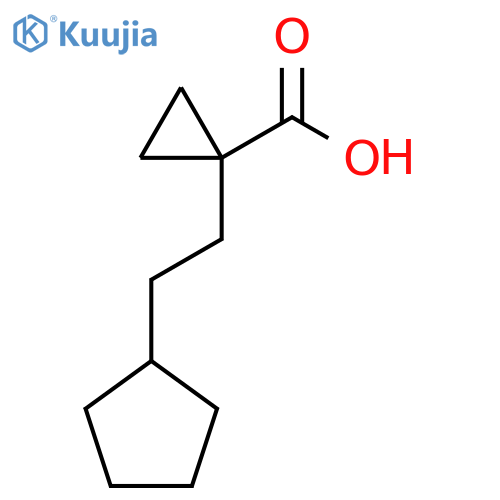 1-(2-cyclopentylethyl)cyclopropane-1-carboxylic acid structure