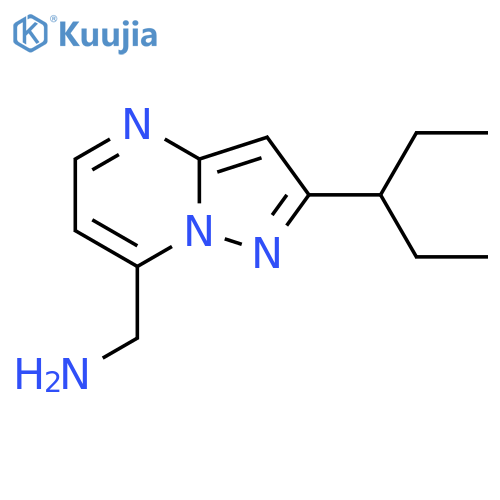 2-(pentan-3-yl)pyrazolo1,5-apyrimidin-7-ylmethanamine structure
