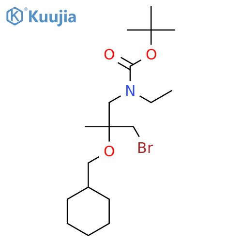 tert-butyl N-3-bromo-2-(cyclohexylmethoxy)-2-methylpropyl-N-ethylcarbamate structure