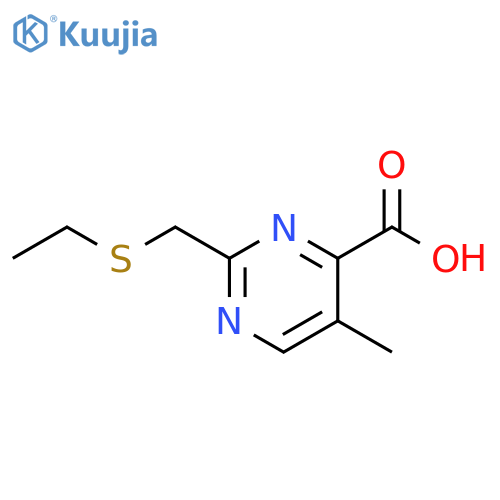 4-Pyrimidinecarboxylic acid, 2-[(ethylthio)methyl]-5-methyl- structure
