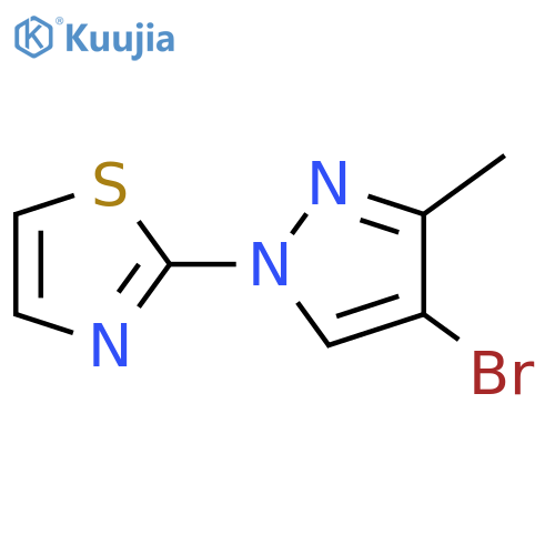 2-(4-bromo-3-methyl-1H-pyrazol-1-yl)-1,3-thiazole structure