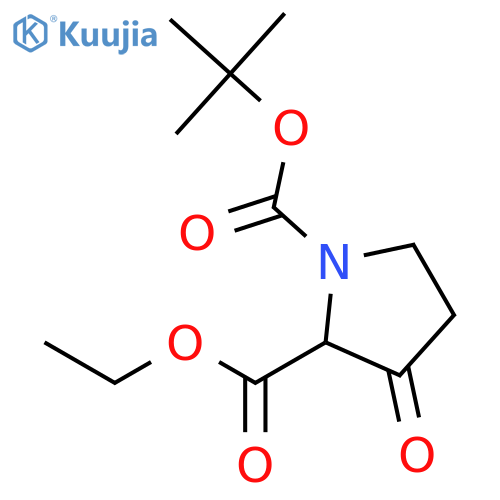 O1-tert-butyl O2-ethyl 3-oxopyrrolidine-1,2-dicarboxylate structure