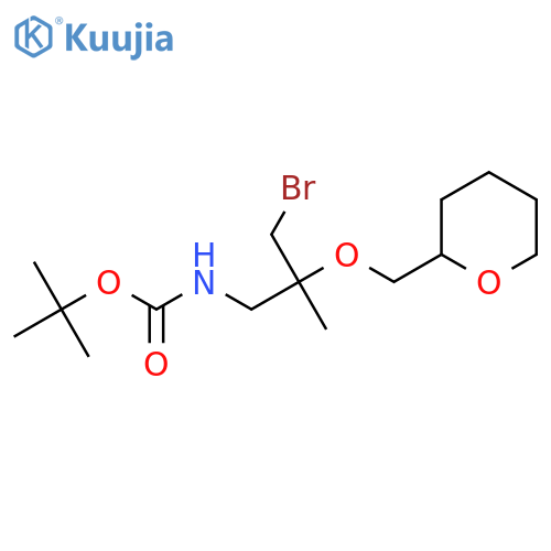 tert-butyl N-{3-bromo-2-methyl-2-(oxan-2-yl)methoxypropyl}carbamate structure