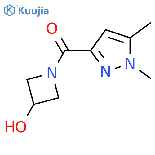 (1,5-dimethyl-1H-pyrazol-3-yl)(3-hydroxyazetidin-1-yl)methanone structure