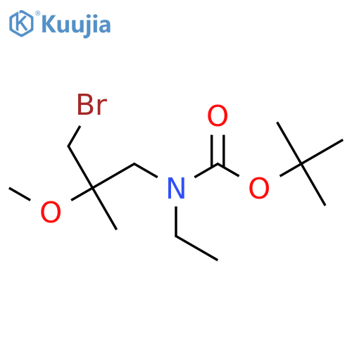 tert-butyl N-(3-bromo-2-methoxy-2-methylpropyl)-N-ethylcarbamate structure