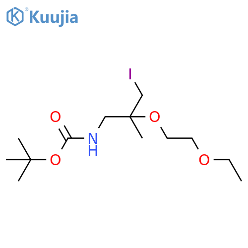 tert-butyl N-2-(2-ethoxyethoxy)-3-iodo-2-methylpropylcarbamate structure