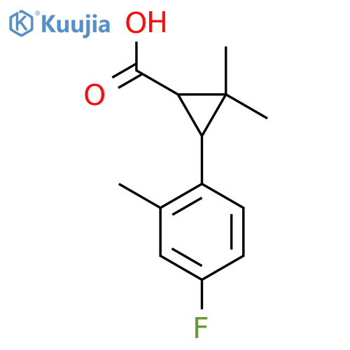 3-(4-fluoro-2-methylphenyl)-2,2-dimethylcyclopropane-1-carboxylic acid structure