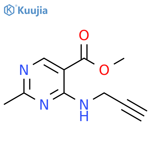 methyl 2-methyl-4-(prop-2-yn-1-yl)aminopyrimidine-5-carboxylate structure