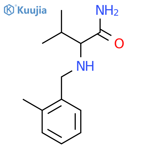 3-methyl-2-{(2-methylphenyl)methylamino}butanamide structure
