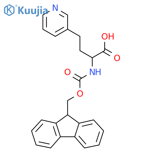 2-({(9H-fluoren-9-yl)methoxycarbonyl}amino)-4-(pyridin-3-yl)butanoic acid structure