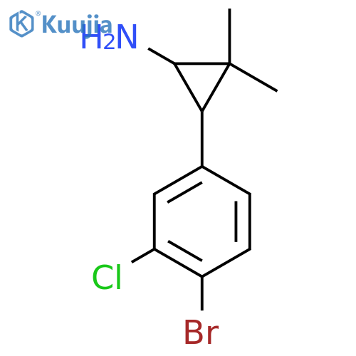 3-(4-Bromo-3-chlorophenyl)-2,2-dimethylcyclopropan-1-amine structure