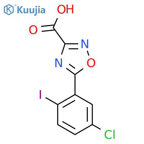 5-(5-chloro-2-iodophenyl)-1,2,4-oxadiazole-3-carboxylic acid structure