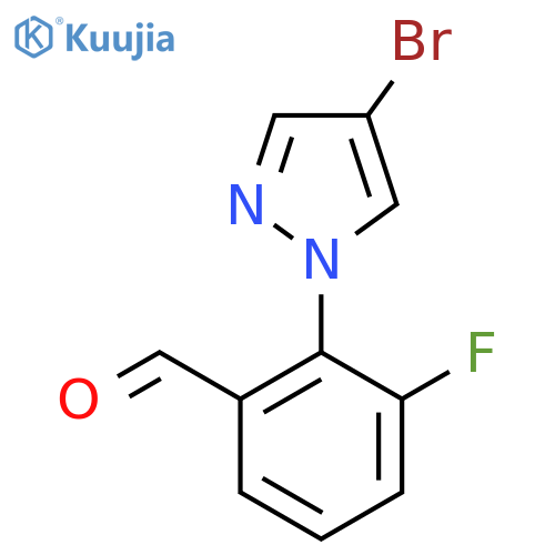 2-(4-Bromo-1H-pyrazol-1-yl)-3-fluorobenzaldehyde structure