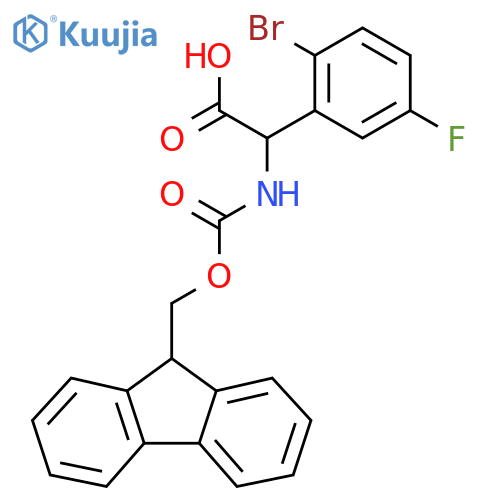 Benzeneacetic acid, 2-bromo-α-[[(9H-fluoren-9-ylmethoxy)carbonyl]amino]-5-fluoro- structure