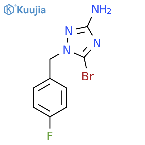 5-bromo-1-(4-fluorophenyl)methyl-1H-1,2,4-triazol-3-amine structure