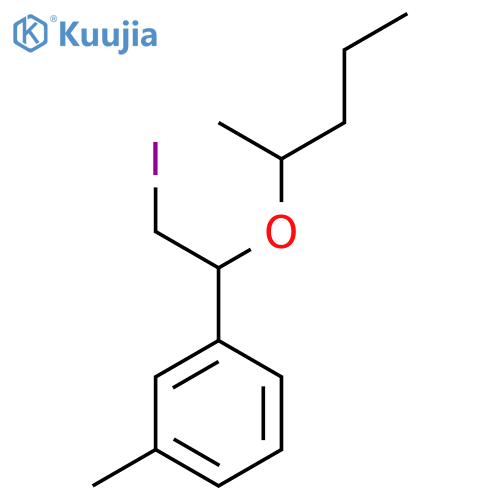 1-2-iodo-1-(pentan-2-yloxy)ethyl-3-methylbenzene structure