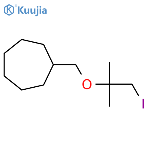 {(1-iodo-2-methylpropan-2-yl)oxymethyl}cycloheptane structure