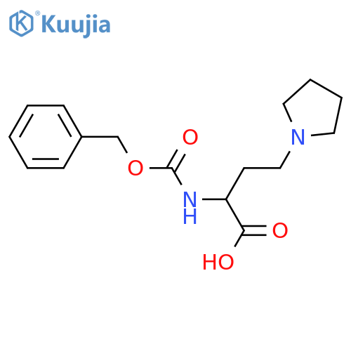 2-{(benzyloxy)carbonylamino}-4-(pyrrolidin-1-yl)butanoic acid structure