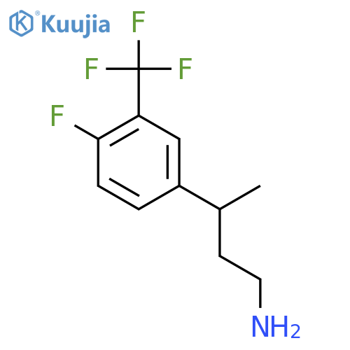 3-4-fluoro-3-(trifluoromethyl)phenylbutan-1-amine structure