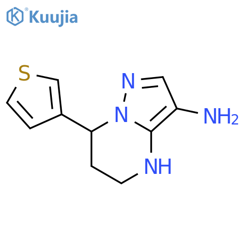 7-(thiophen-3-yl)-4H,5H,6H,7H-pyrazolo1,5-apyrimidin-3-amine structure