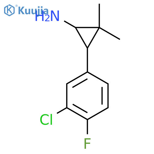 3-(3-chloro-4-fluorophenyl)-2,2-dimethylcyclopropan-1-amine structure