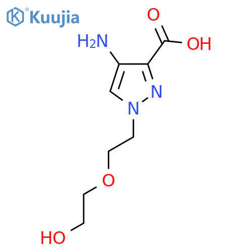 4-amino-1-2-(2-hydroxyethoxy)ethyl-1H-pyrazole-3-carboxylic acid structure
