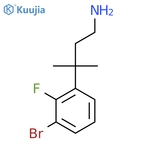 3-(3-bromo-2-fluorophenyl)-3-methylbutan-1-amine structure