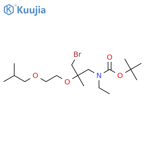 tert-butyl N-{3-bromo-2-methyl-2-2-(2-methylpropoxy)ethoxypropyl}-N-ethylcarbamate structure